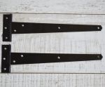 12" - 300mm Light Duty Black Tee Hinges for Sheds, Avery, Kennel, Rabbit Hutches (121A-12")